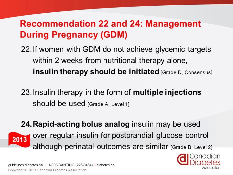 Recommendation 22 and 24: Management During Pregnancy (GDM)