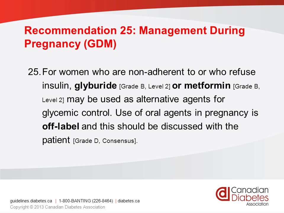 Recommendation 25: Management During Pregnancy (GDM)