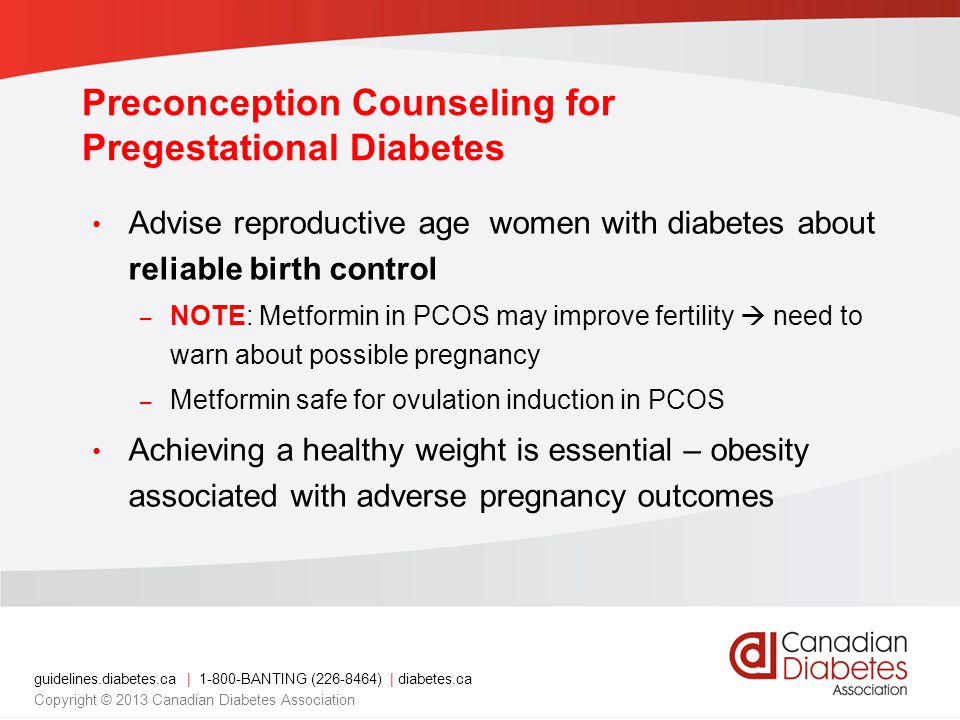 Preconception Counseling for Pregestational Diabetes