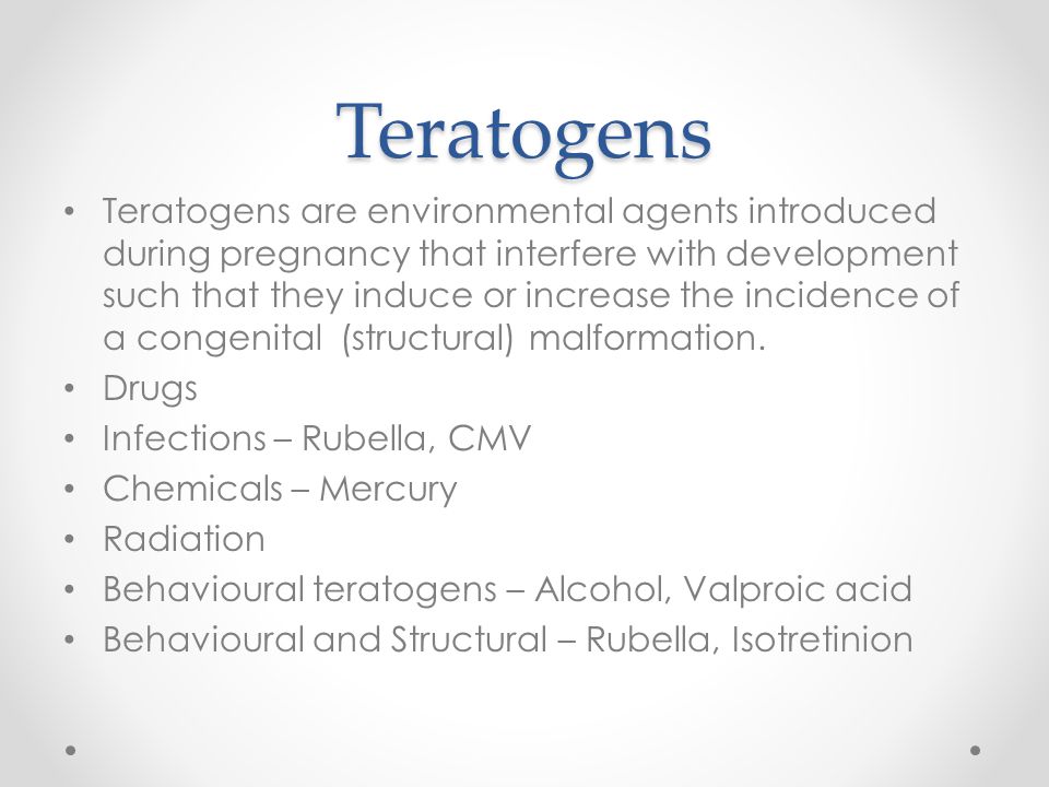 common teratogens in pregnancy
