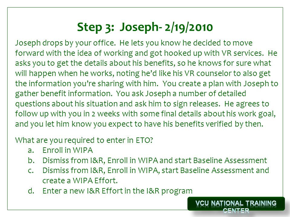Step 3: Joseph- 2/19/2010