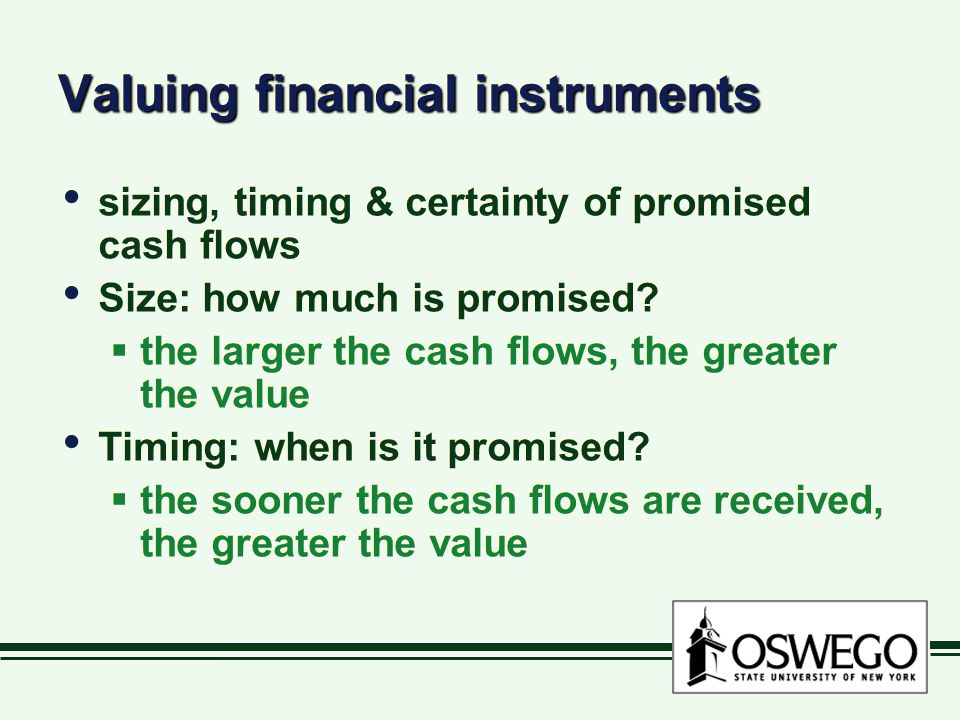 Valuing financial instruments