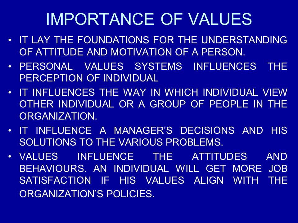 importance of human values