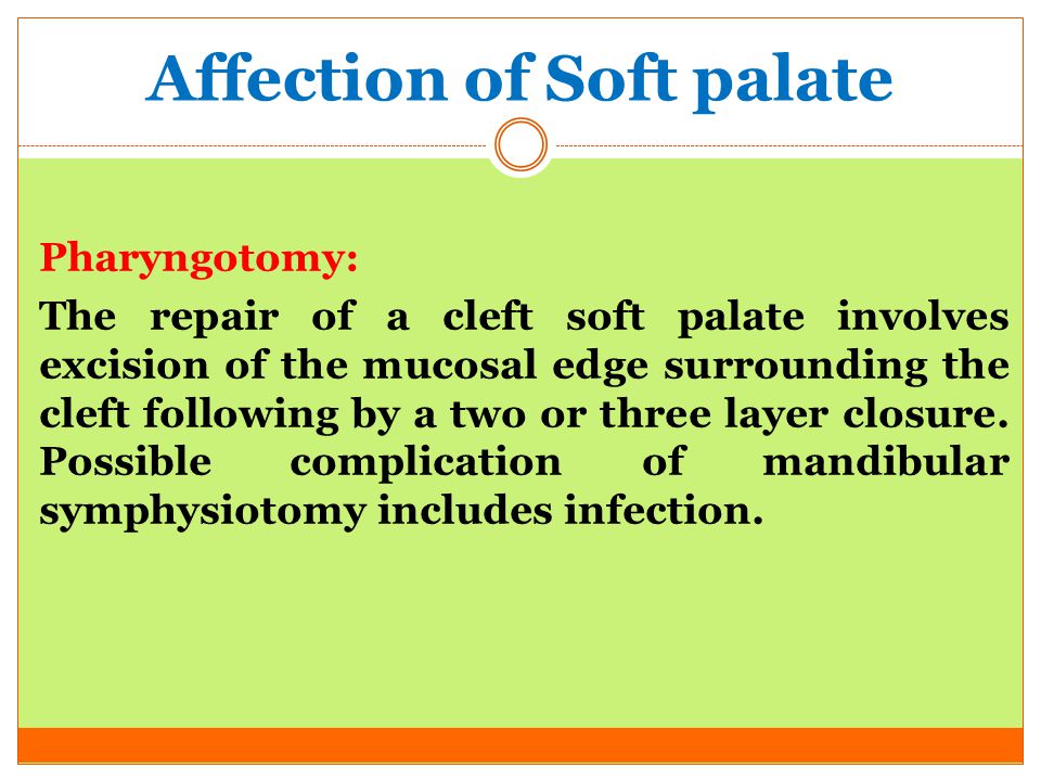 Affection of Soft palate