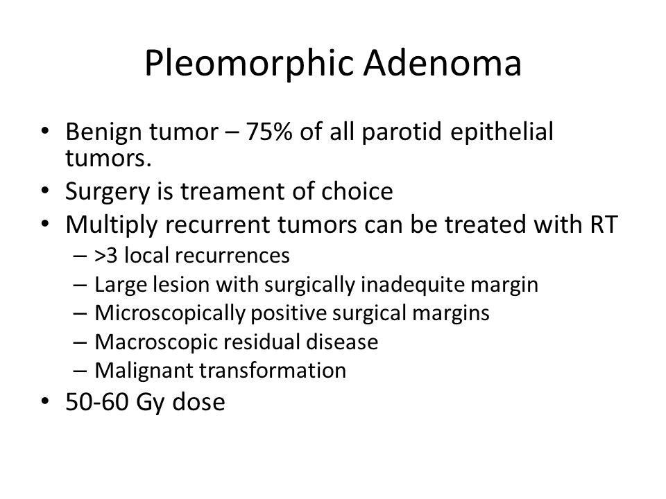 natural treatment for pleomorphic adenoma)