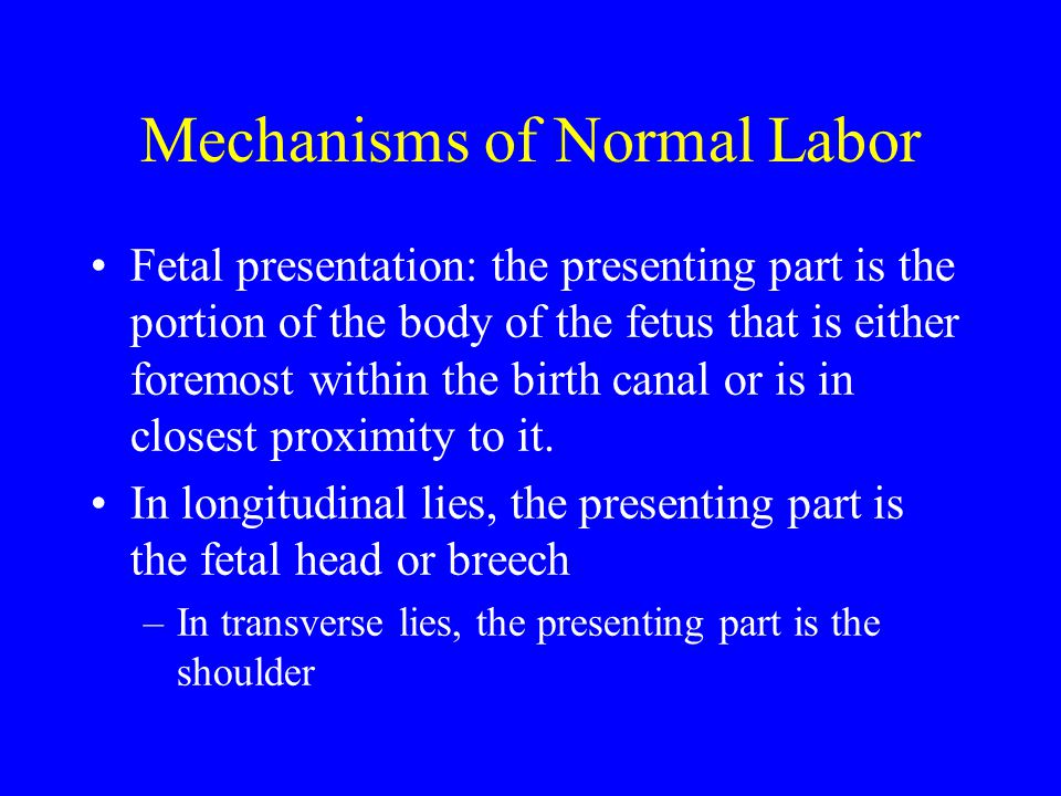 Mechanisms of Normal Labor