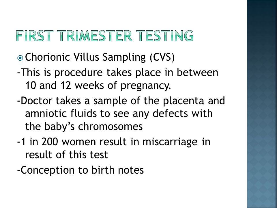 First Trimester Testing
