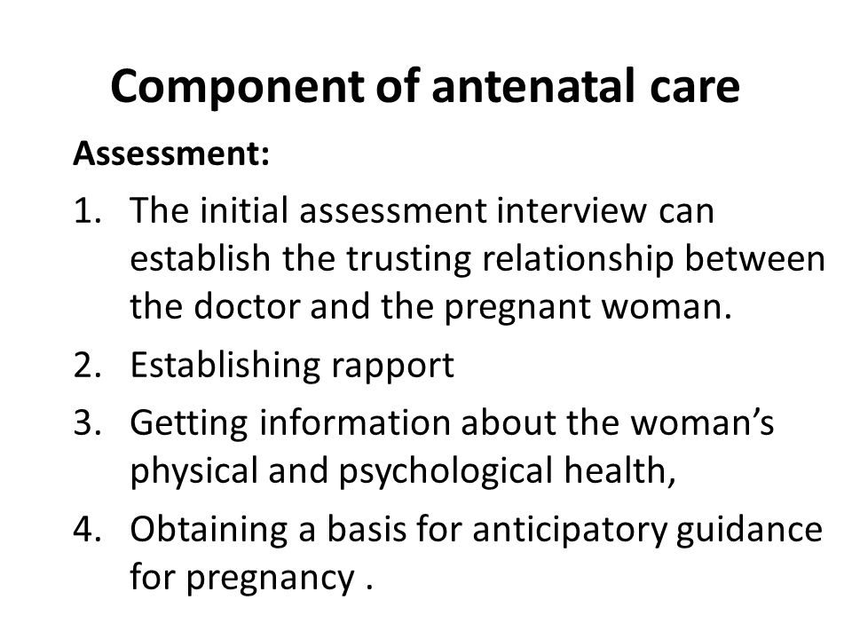Component of antenatal care