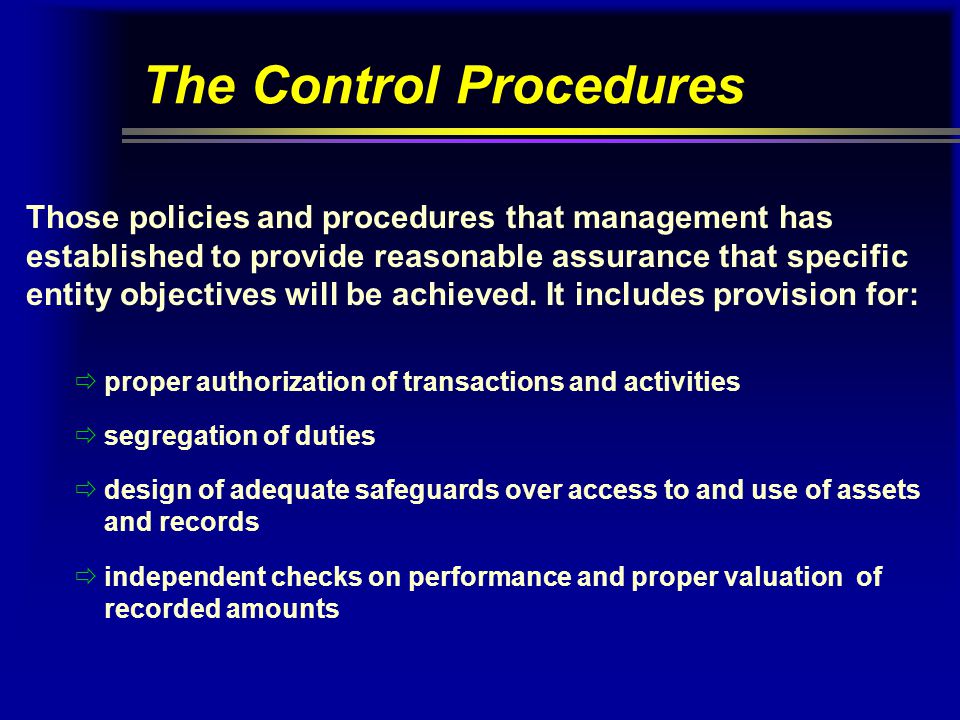 The Control Procedures