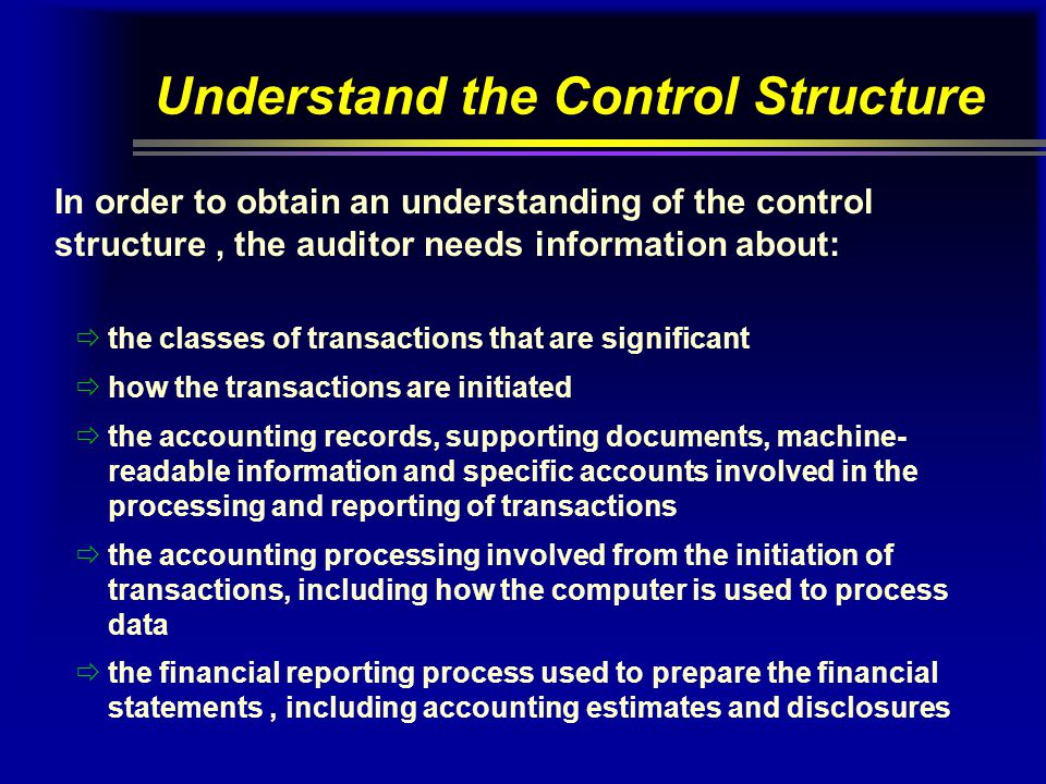 Understand the Control Structure