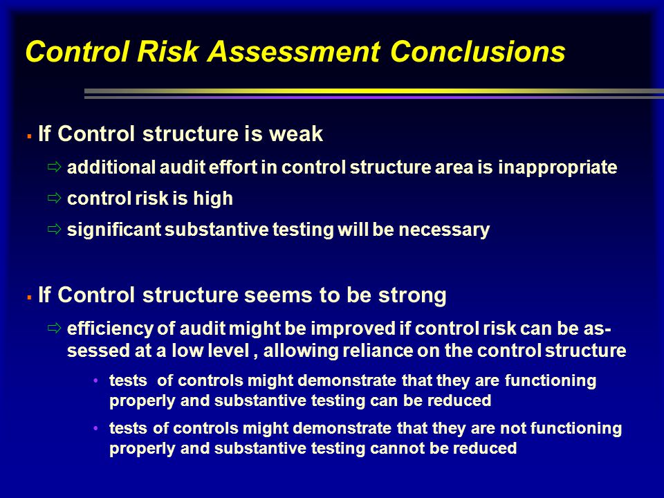Control Risk Assessment Conclusions