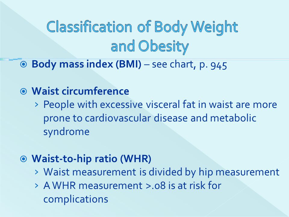 Classification of Body Weight and Obesity