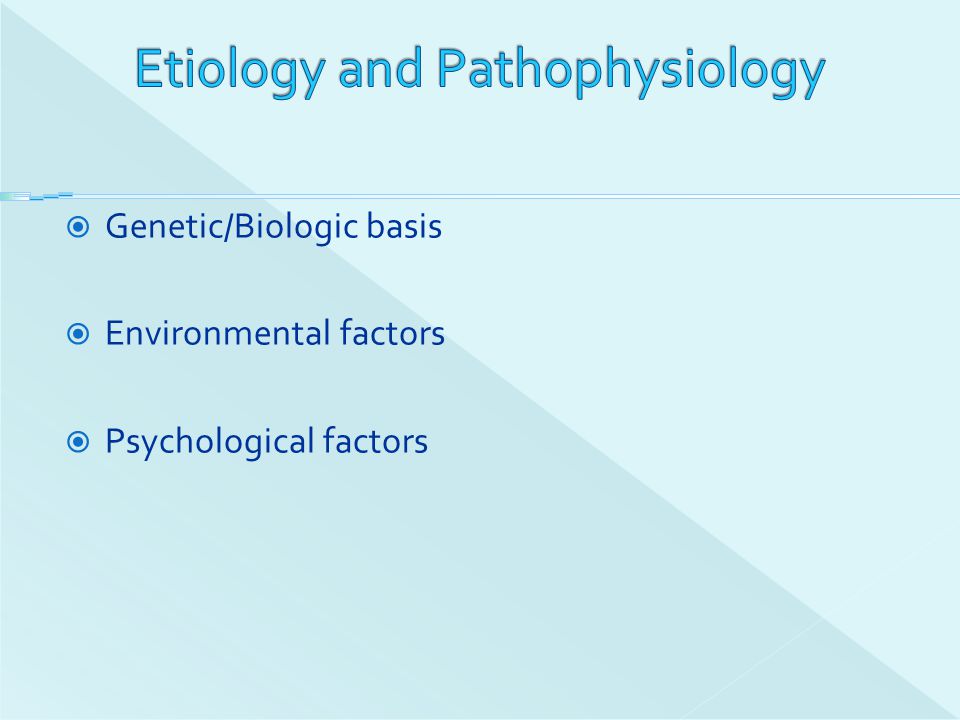 Etiology and Pathophysiology