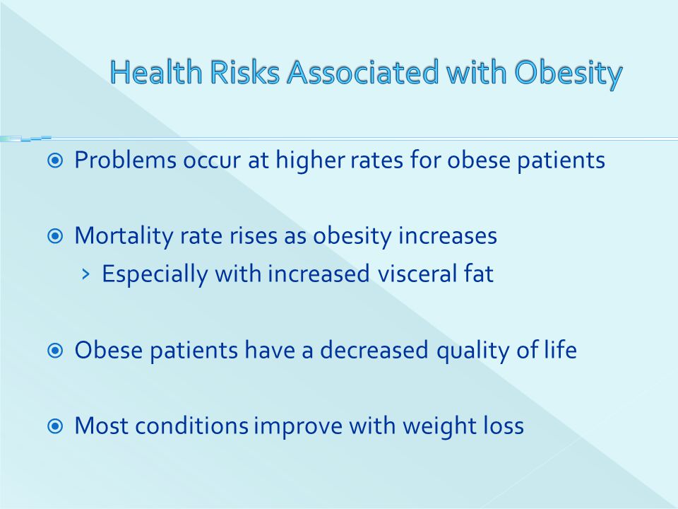 Health Risks Associated with Obesity