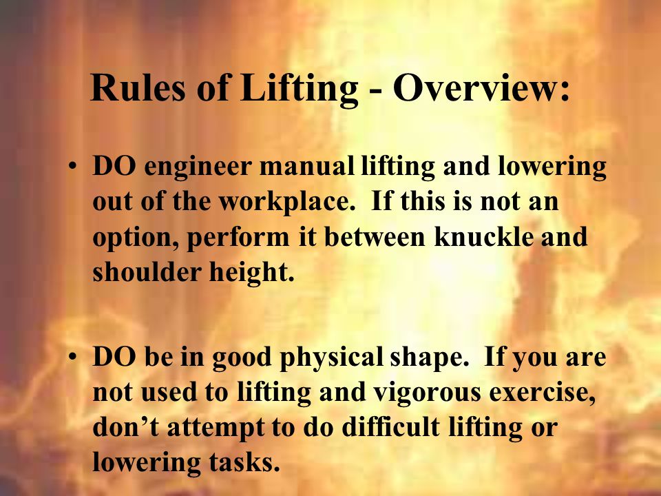 Rules of Lifting - Overview: