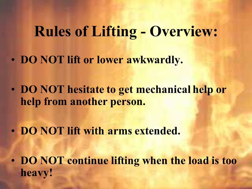 Rules of Lifting - Overview: