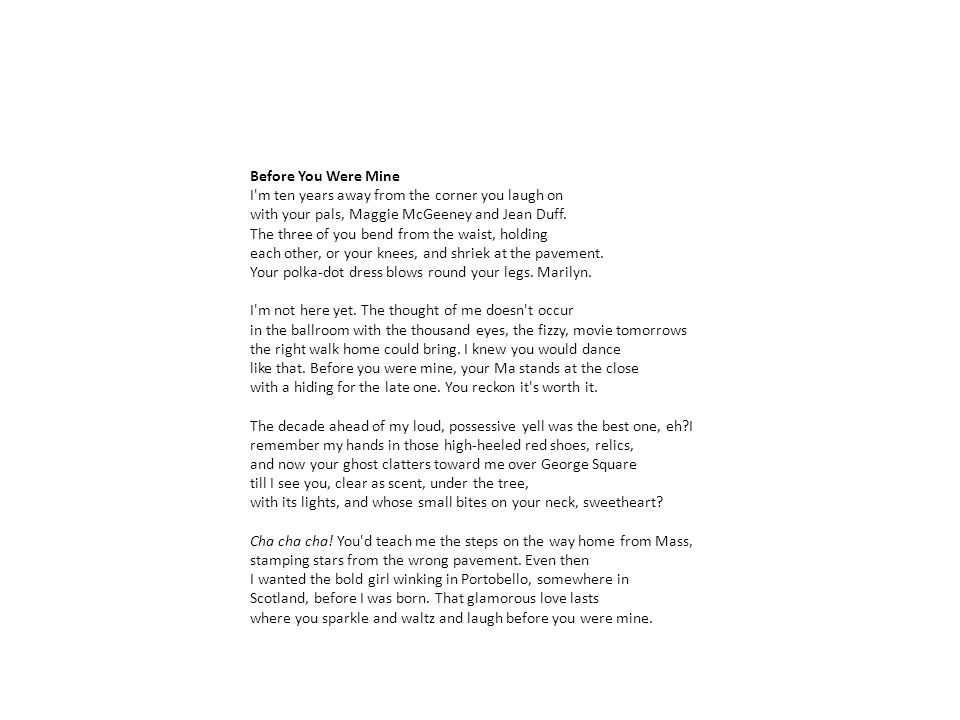 Before You Were Mine Carol Ann Duffy Ppt Video Online Download