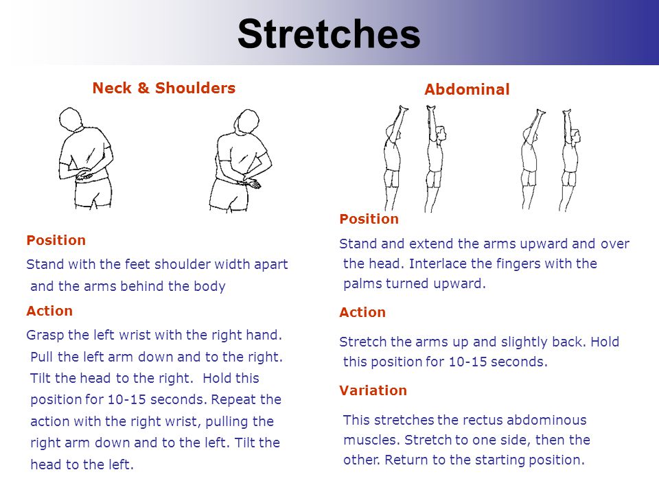Stretches Neck & Shoulders Abdominal Position