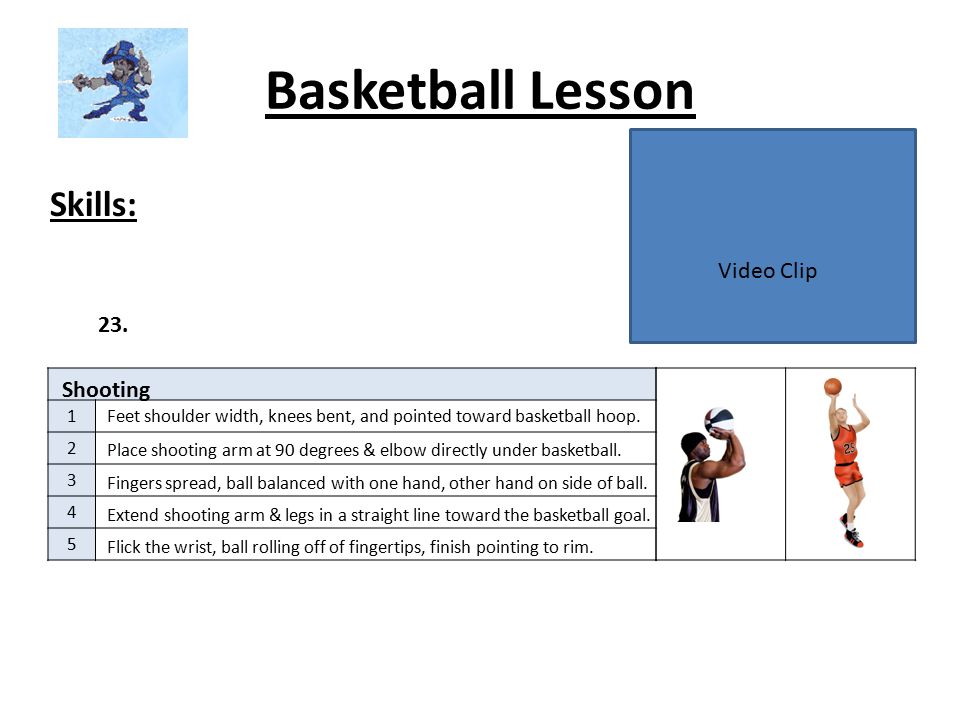 Basketball Lesson Skills: Video Clip 23. Shooting