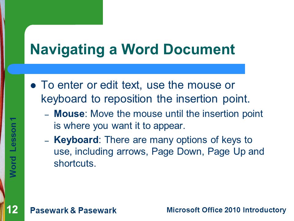 Navigating a Word Document