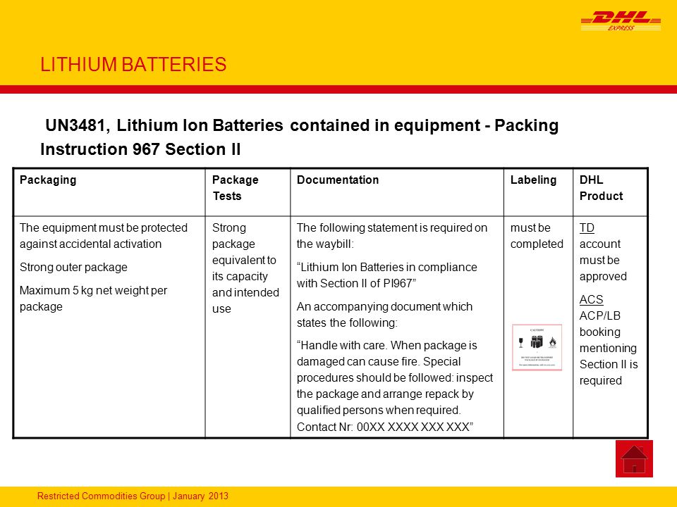 LITHIUM BATTERIES UPDATED ACCORDING TO THE IATA DGR 54th EDITION - ppt  download
