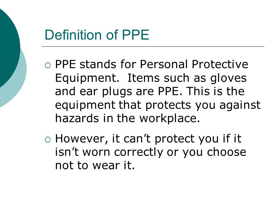 Definition of PPE