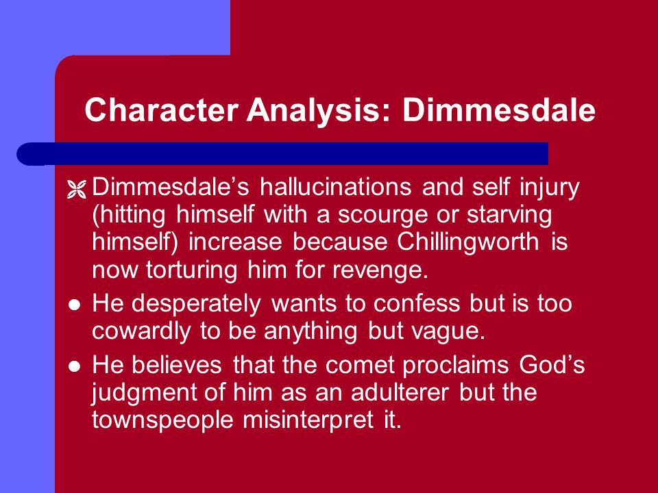 Реферат: Character Analysis Of Arthur Dimmesdale From THE