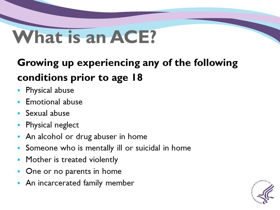 What is an ACE Growing up experiencing any of the following