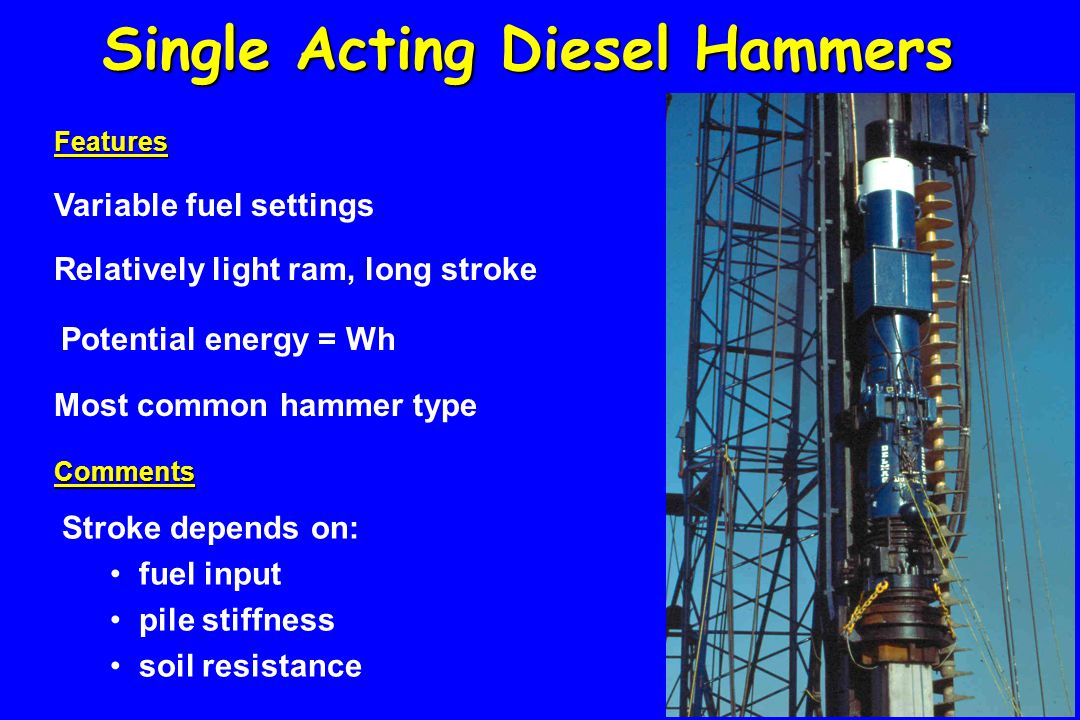 Single Acting Diesel Hammers