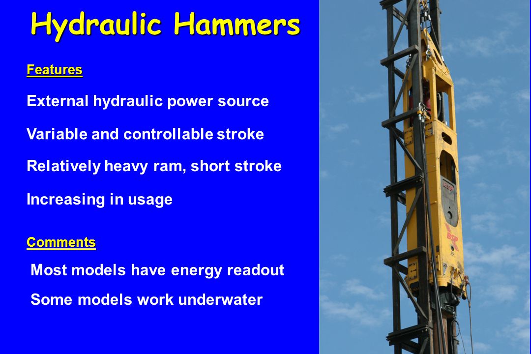 Hydraulic Hammers External hydraulic power source