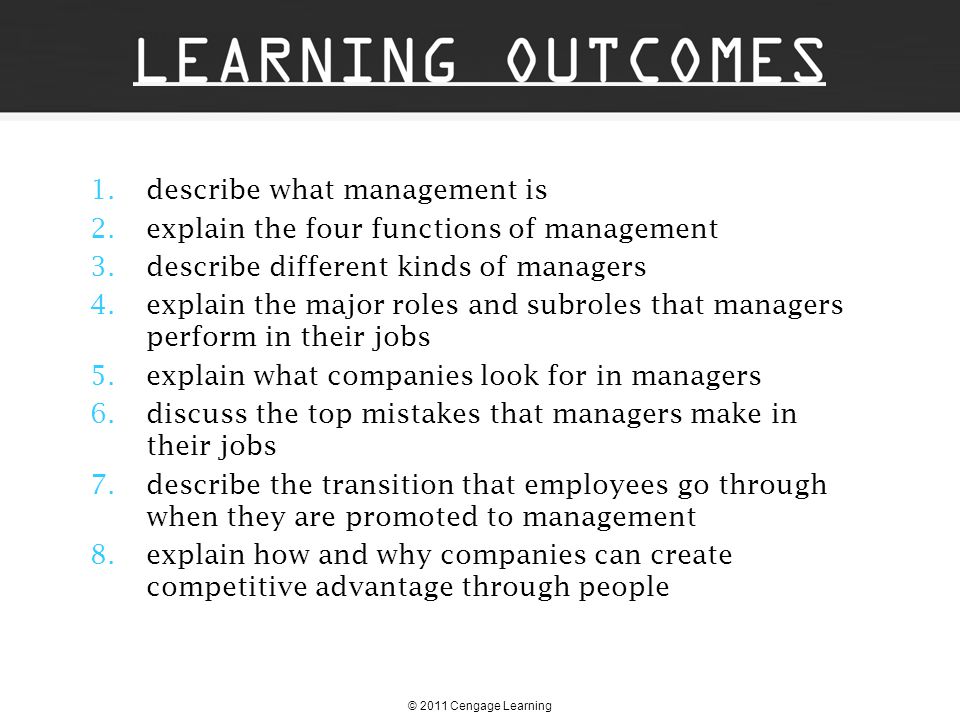 describe what management is explain the four functions of management