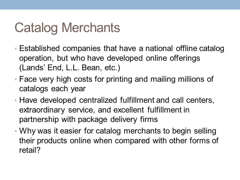 Catalog Merchants
