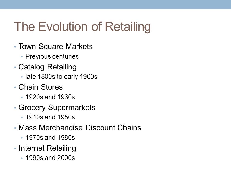 The Evolution of Retailing