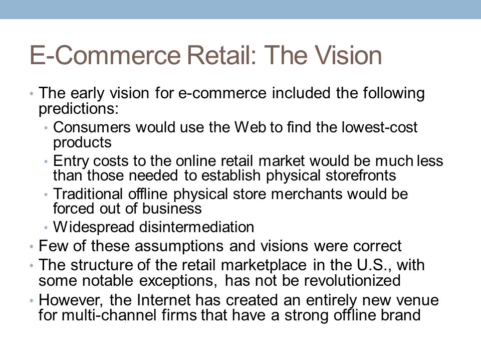 E-Commerce Retail: The Vision
