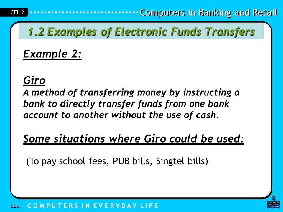 1.2 Examples of Electronic Funds Transfers