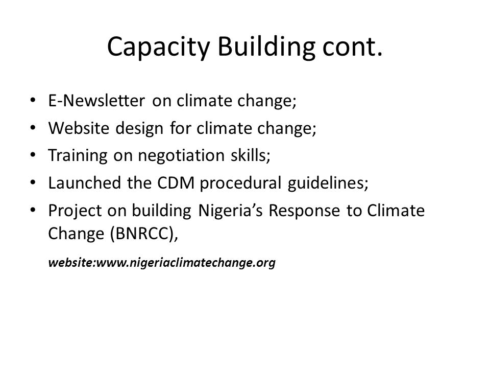 Capacity Building cont.