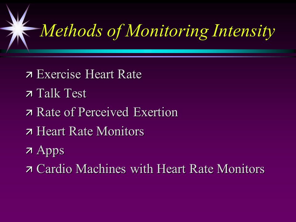 Methods of Monitoring Intensity
