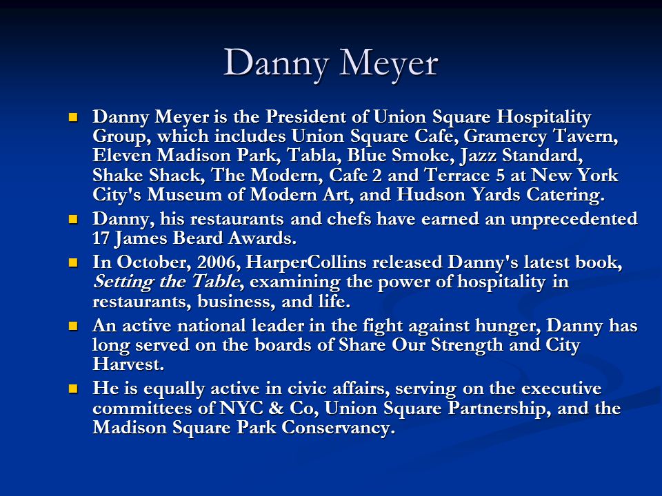 Setting the table danny meyer