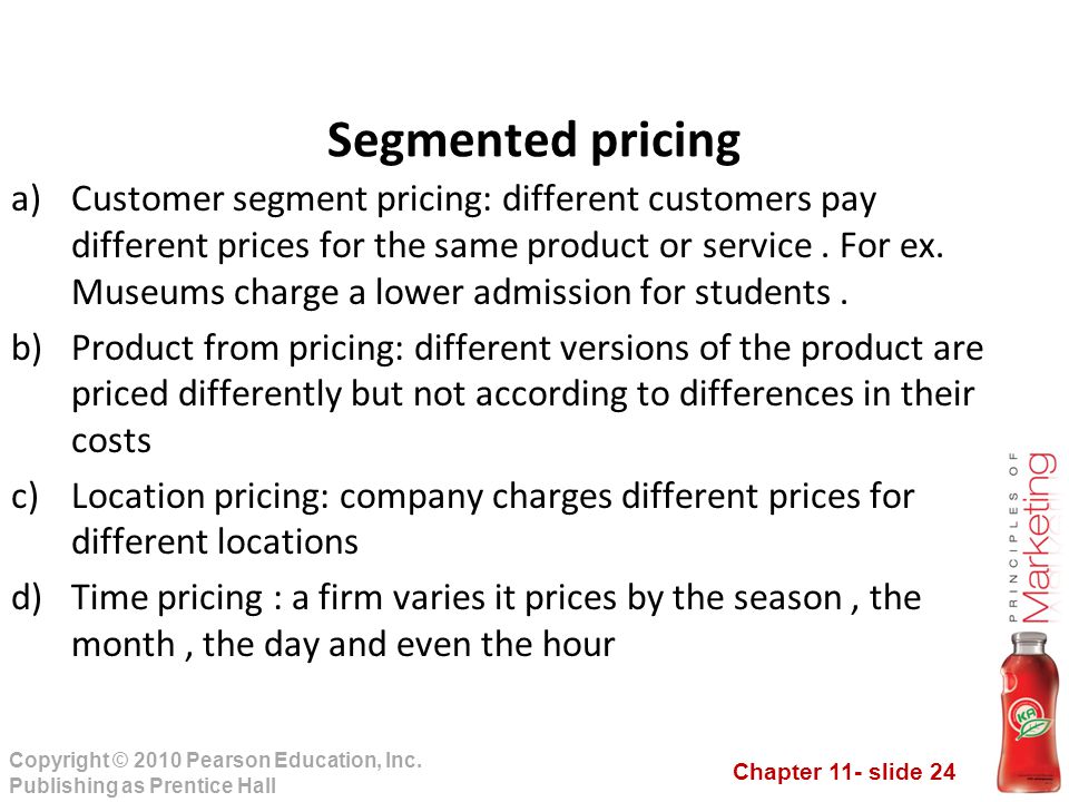 Segmented pricing