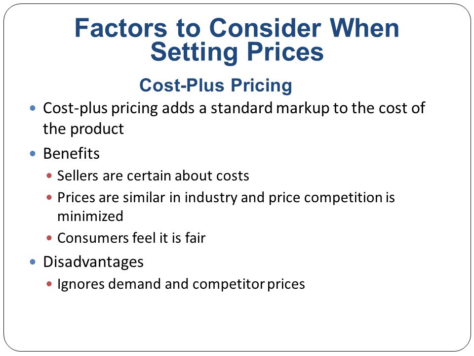 Factors to Consider When Setting Prices