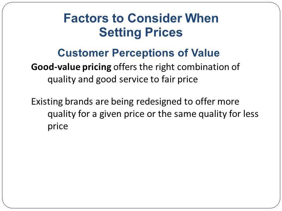 Factors to Consider When Setting Prices