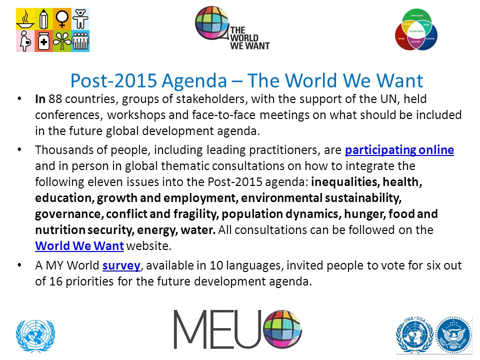 Post-2015 Agenda – The World We Want