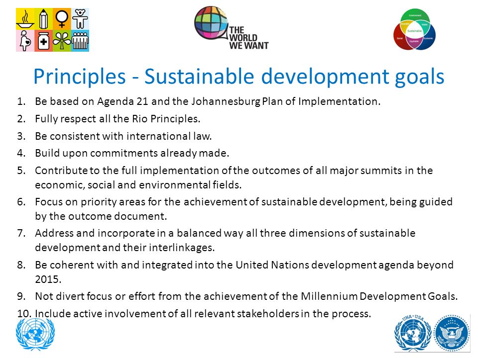 Principles - Sustainable development goals