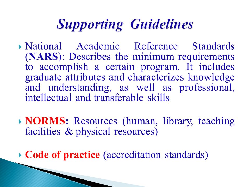 Supporting Guidelines