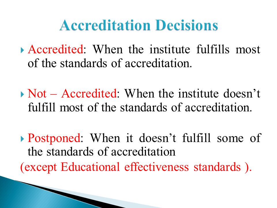 Accreditation Decisions