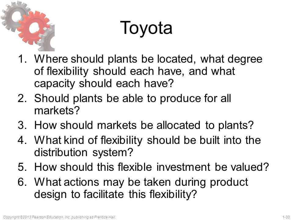 Toyota Where should plants be located, what degree of flexibility should each have, and what capacity should each have