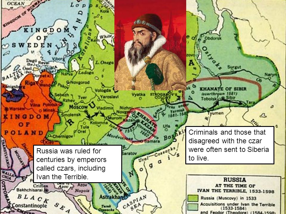 Criminals and those that disagreed with the czar were often sent to Siberia to live.
