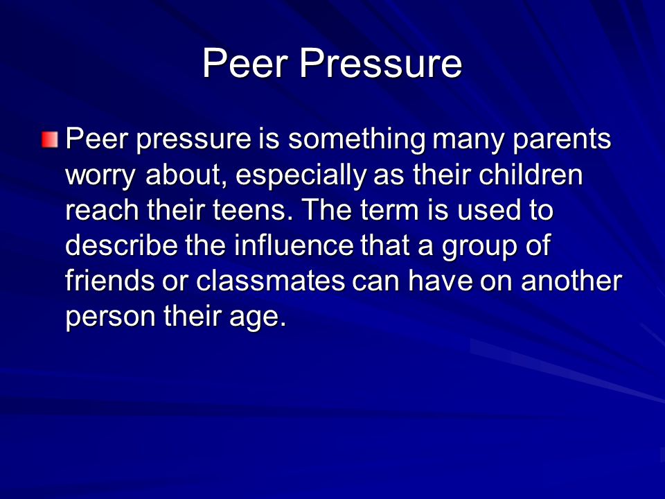 speech to avoid peer pressure
