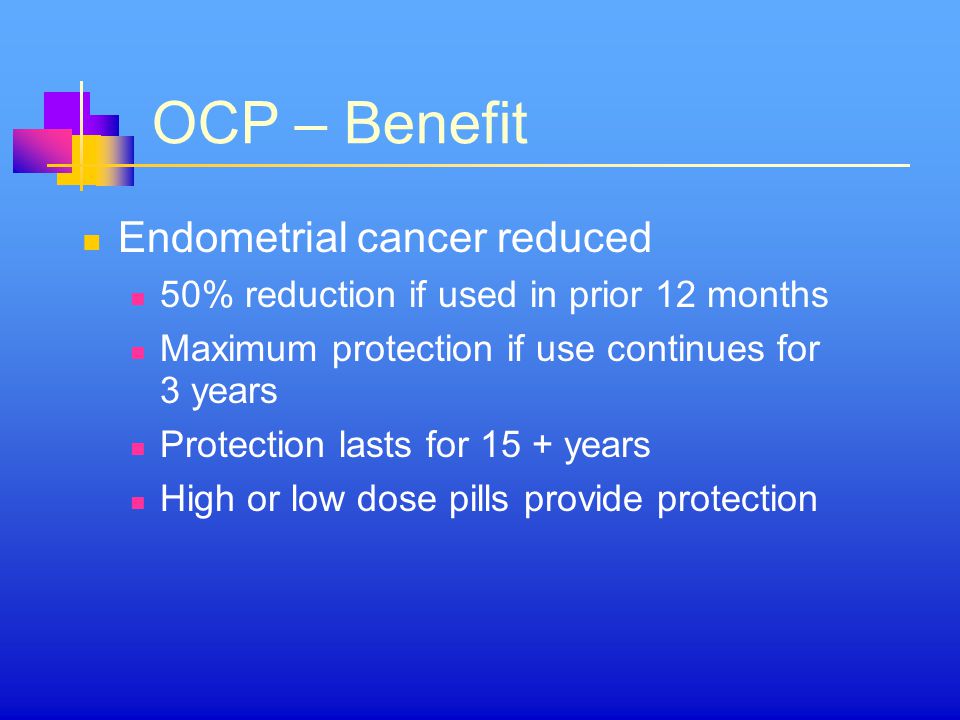 Endometrial cancer ocp