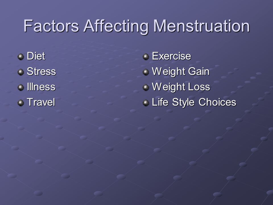 Factors Affecting Menstruation